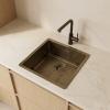 Pure.Sink Luxion PVD Antique Bronze sink 36x40 cm undermount, flush mount, and top mount with bottom rack PLX3640-64